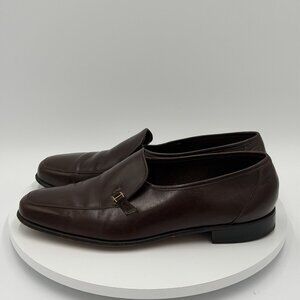 Florsheim Men’s Como Moc Toe Bit Loafers Brown Nappa Leather Vintage 9.5M